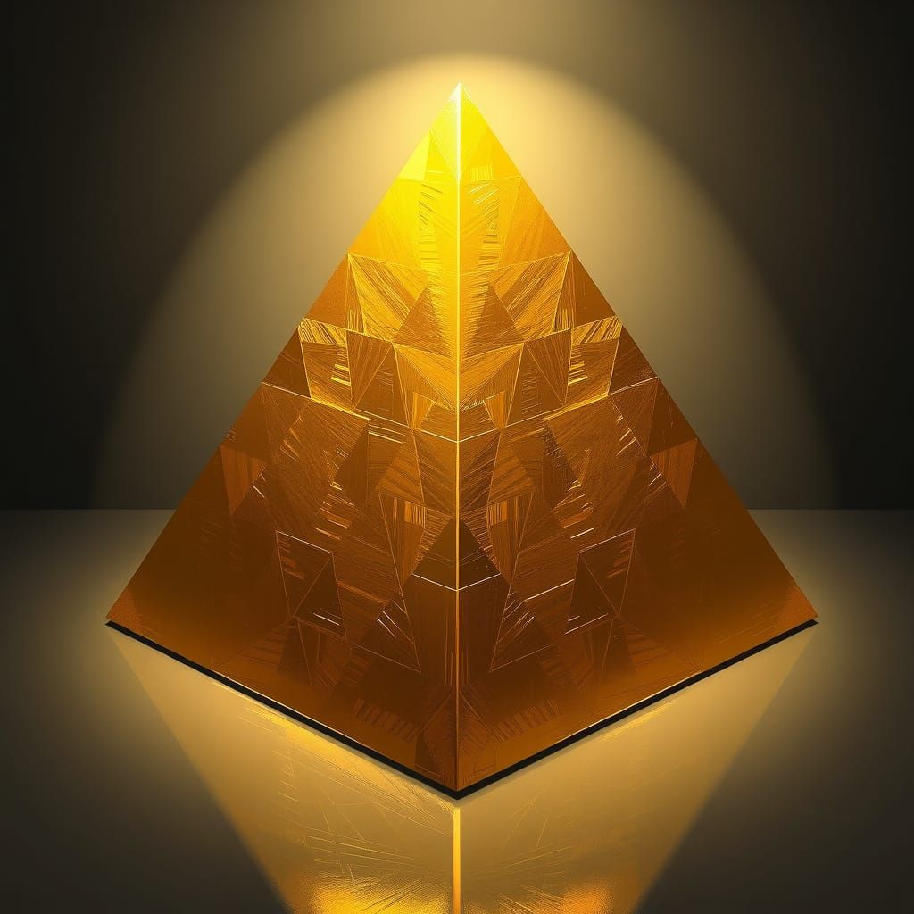 Golden Pyramid in Minimalist Futurist Style