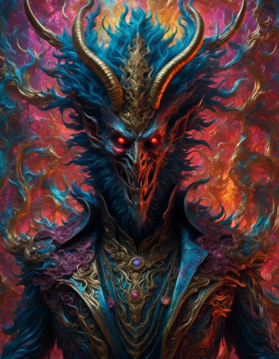 Krampus Portrait in 8k Vray HD CGI Style