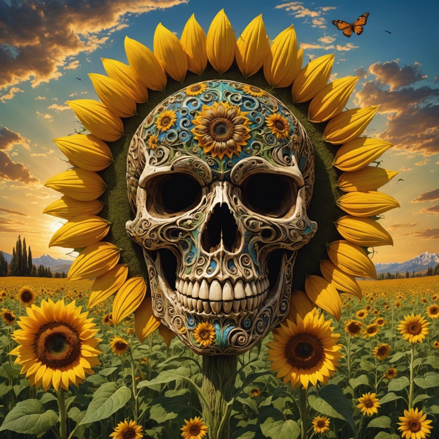 Another Skull Sunflower