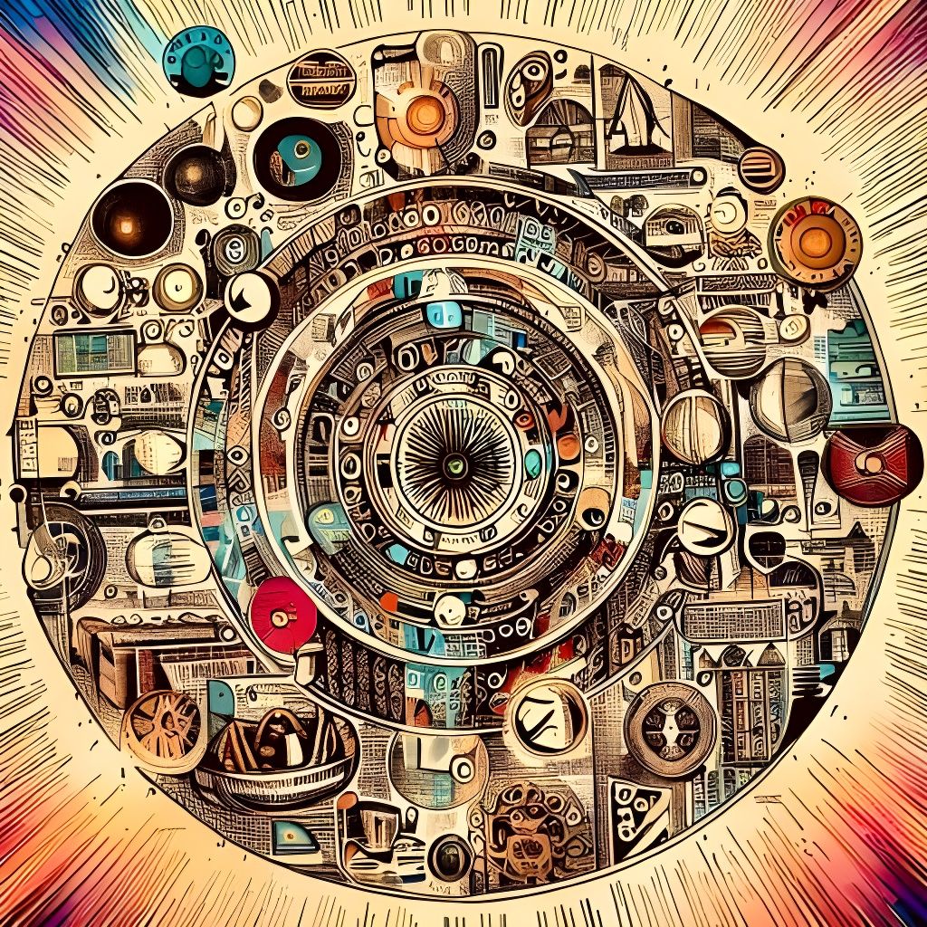 Abstract Blend of Colors and Forms