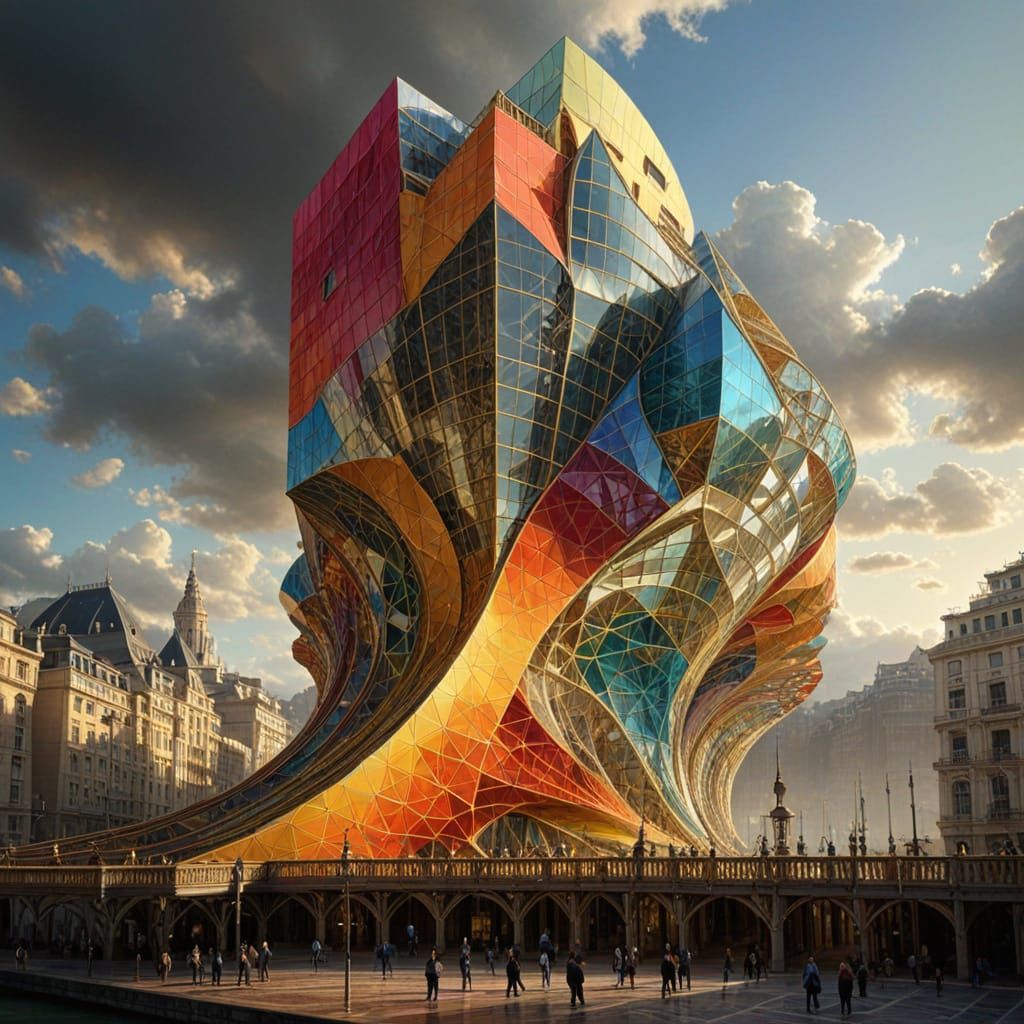 Ethereal Fractal Architecture in Vibrant Colors