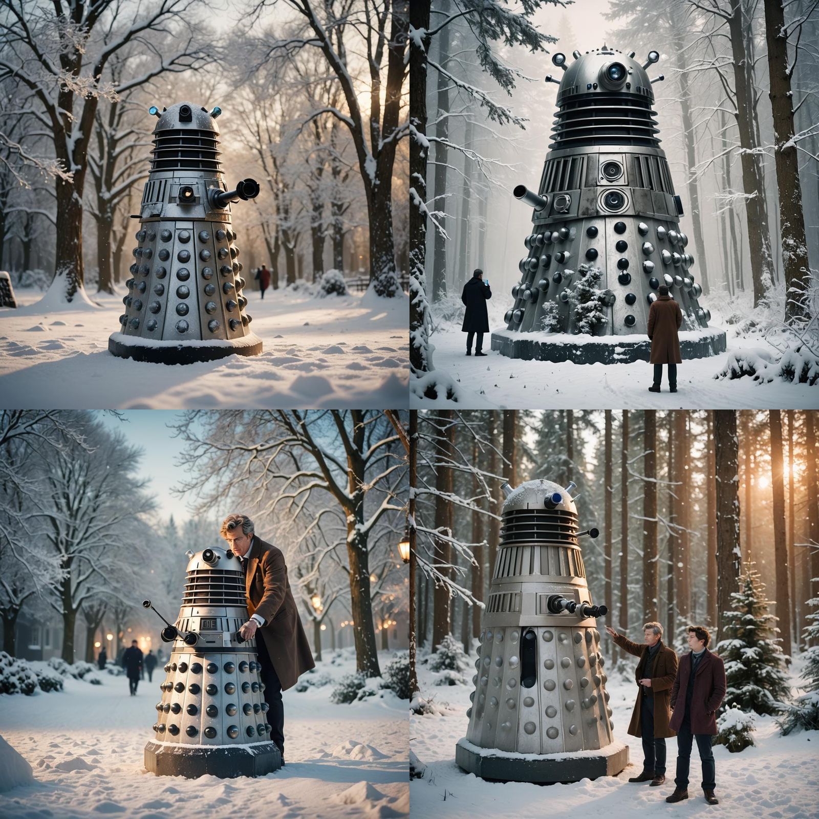 Doctor Who with Snow Dalek: Professional Photography