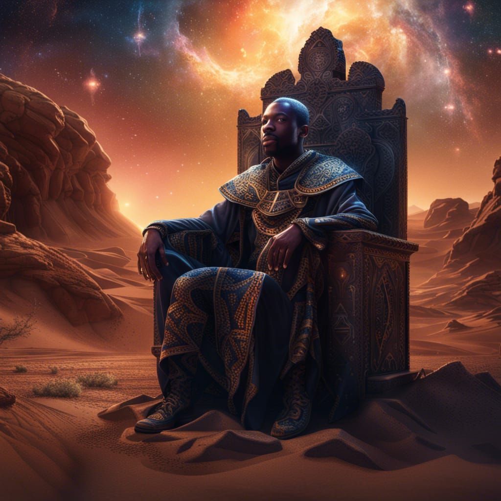 Galactic Mind: Black Man on Desert Throne