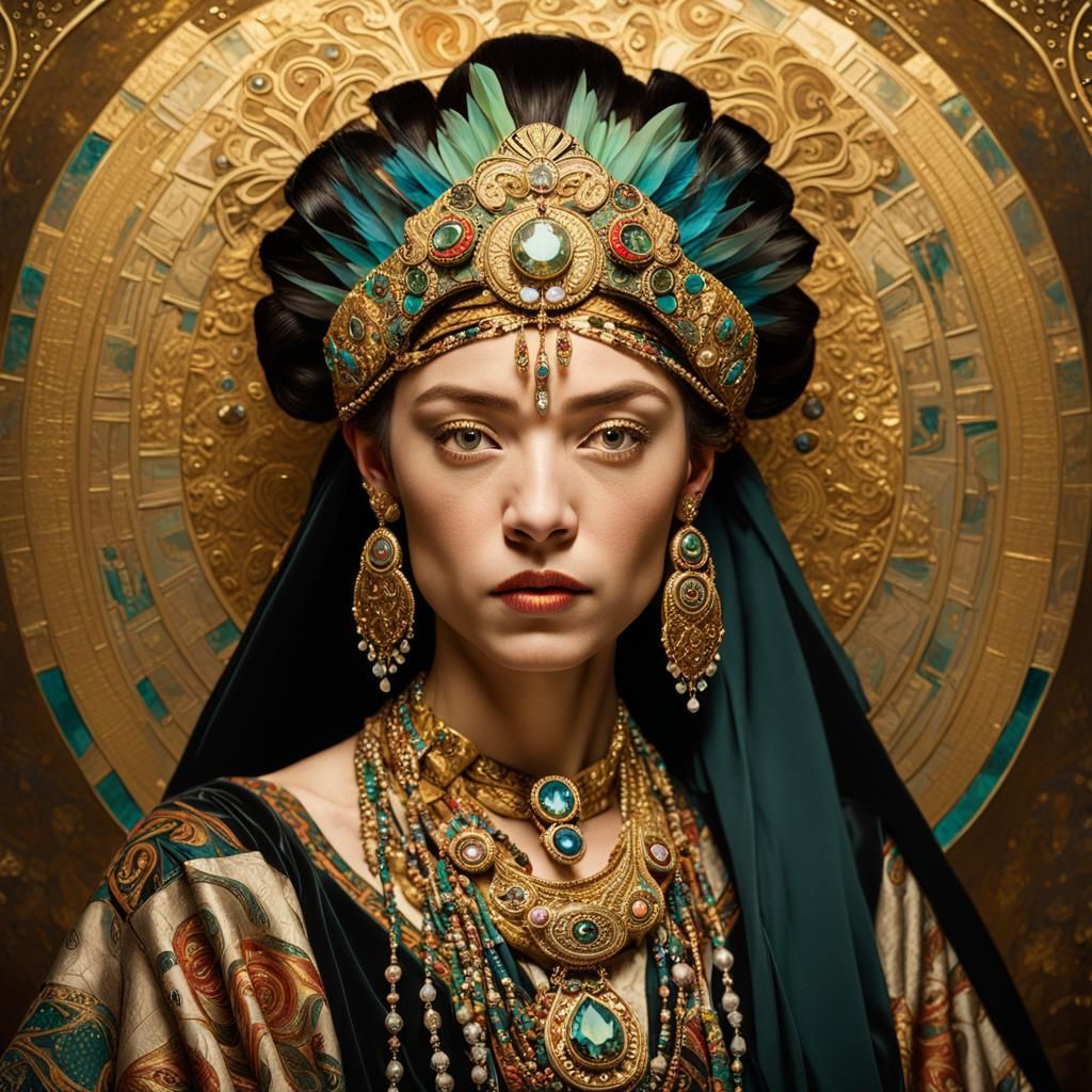 Expressionist Portrait of Woman with Jewelry