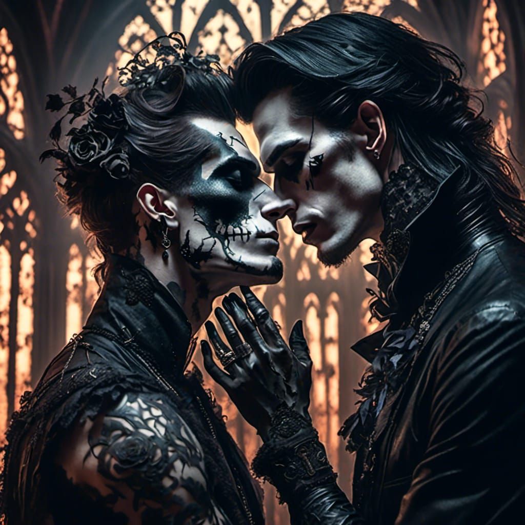 Gay Gothic Couple in Dark Fantasy Romance