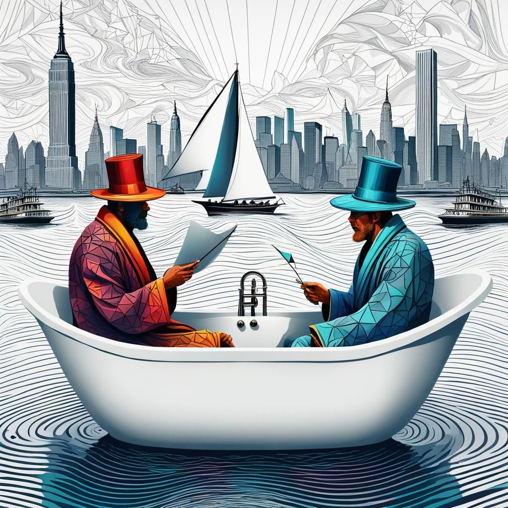 Eccentric Sailors' Bathtub Voyage in New York Harbor