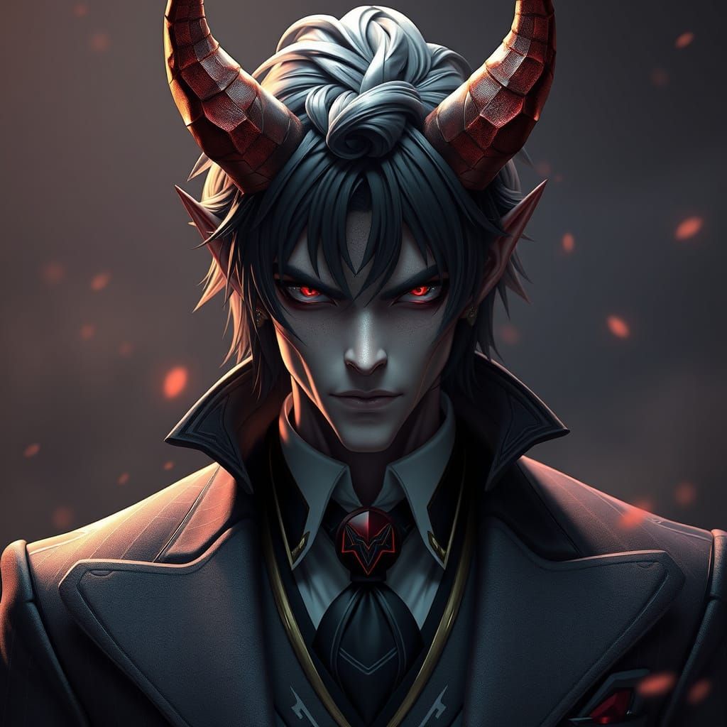 Cyberpunk Demon in Human Disguise, Inspired by Anime and Con...