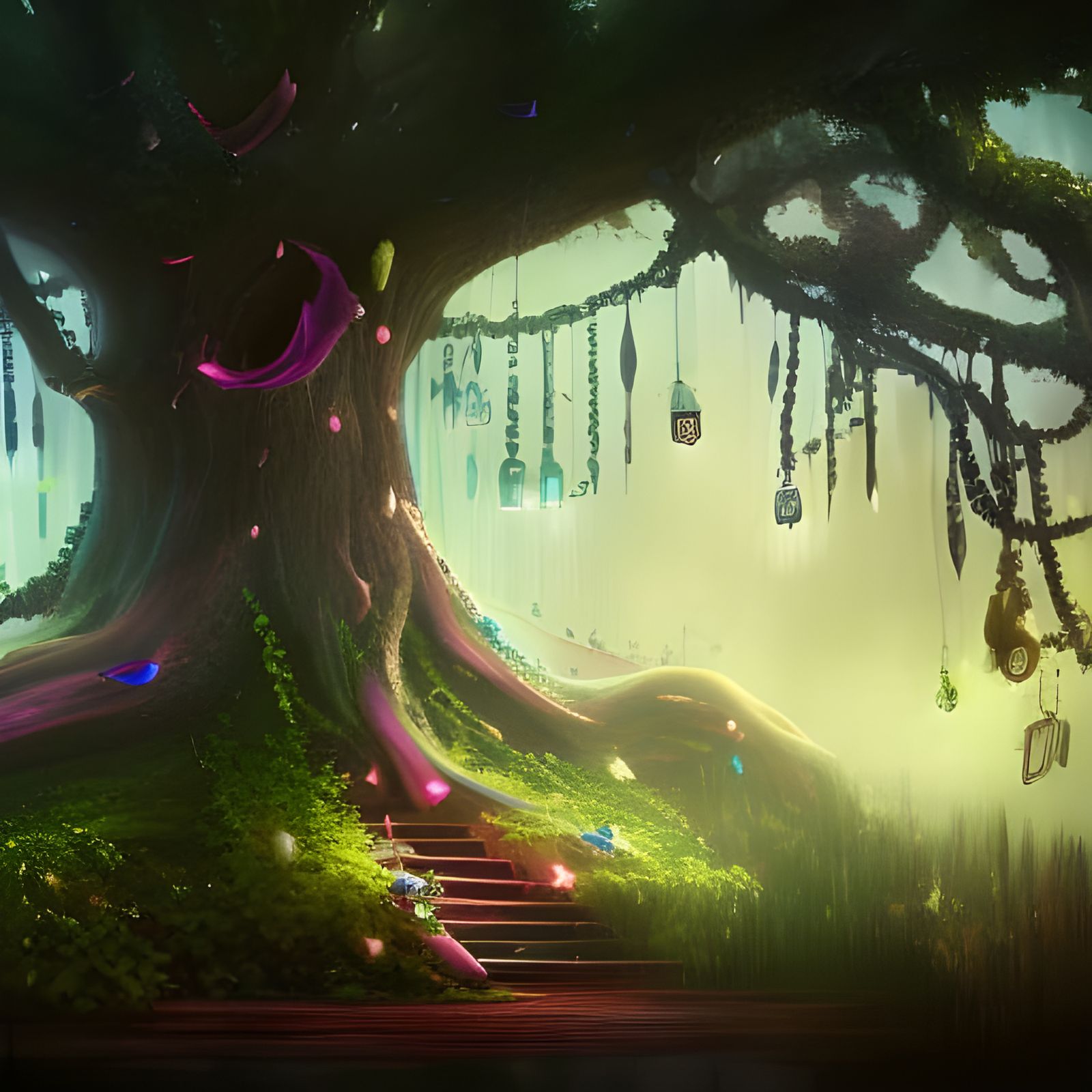 Smartphone Tree: Fantasy Concept Art in 8K