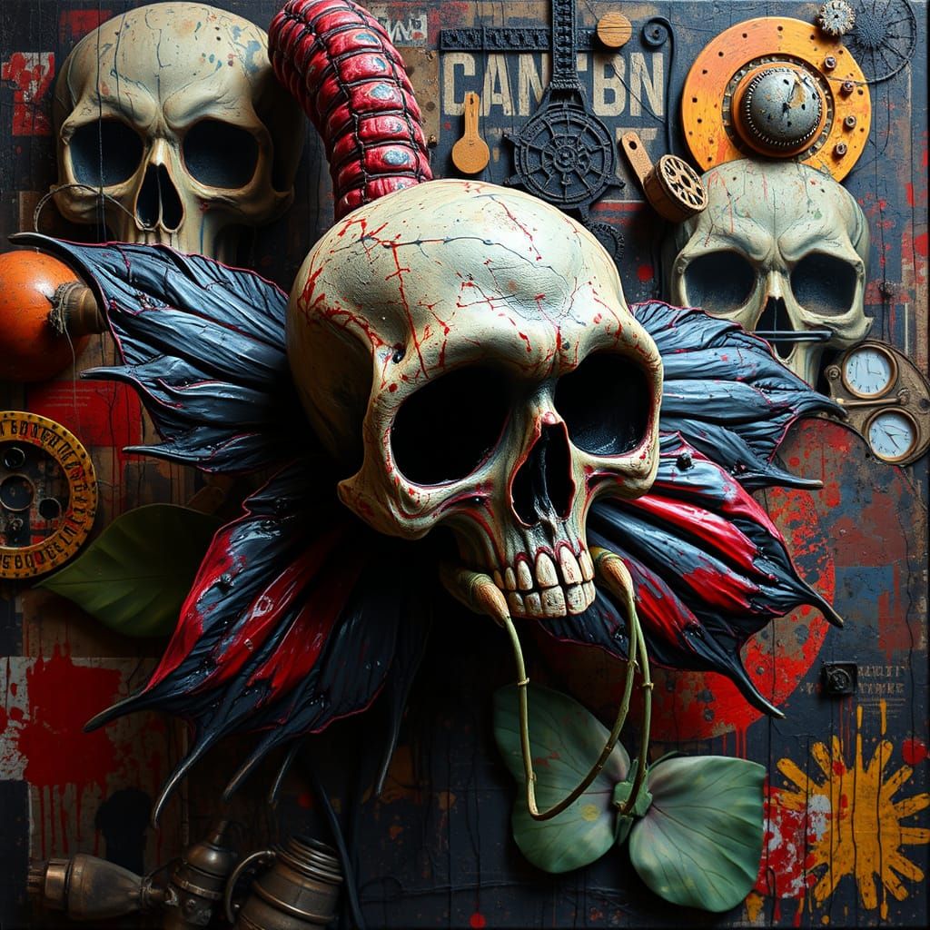 Surreal Steampunk Deadly Nightshade Bloom