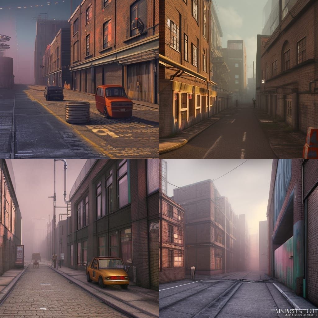 1980s London Street: Detailed Matte Painting