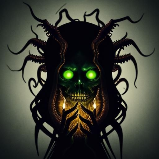 Grotesque Dunwich Horror Portrait in Biomechanical Style