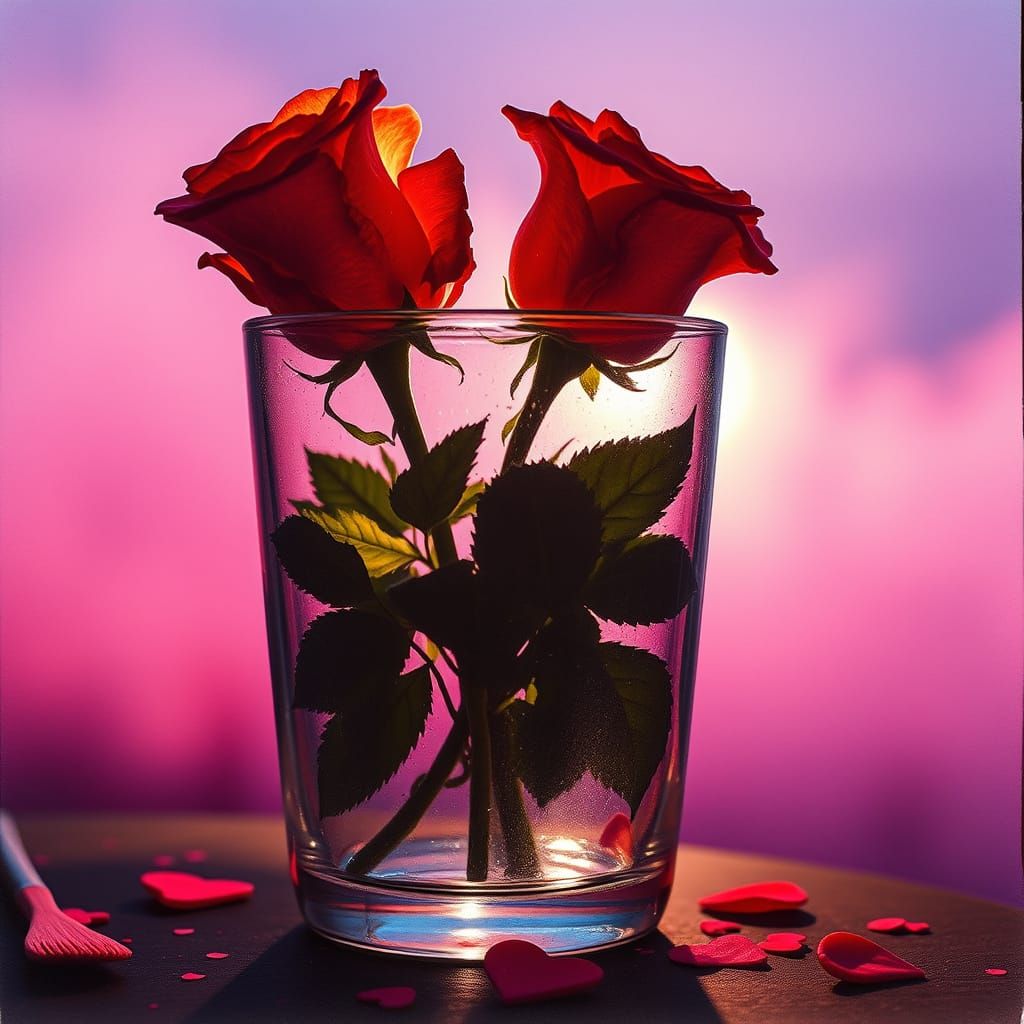 Romantic Roses in Pink Fog, Inspired by Christopher Shy's St...