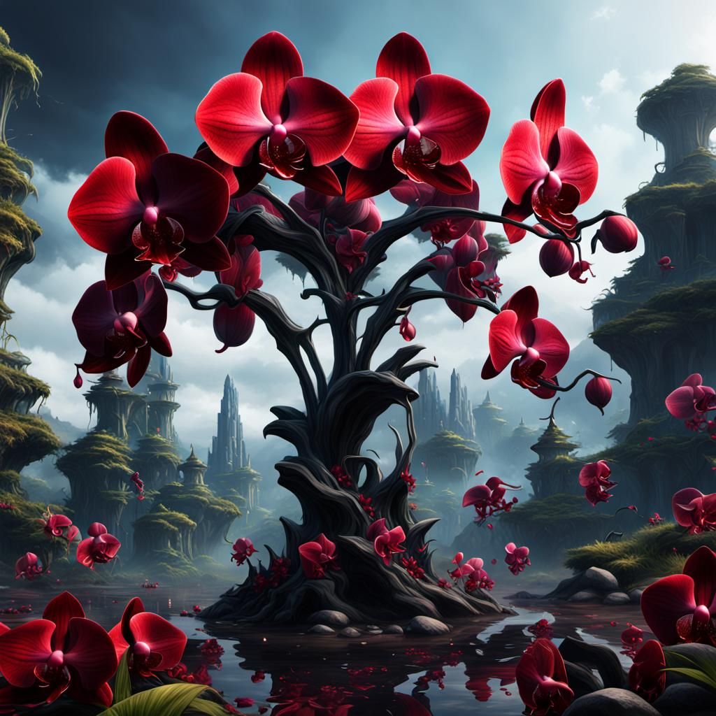 Giant Alien Orchid in Detailed Matte Painting