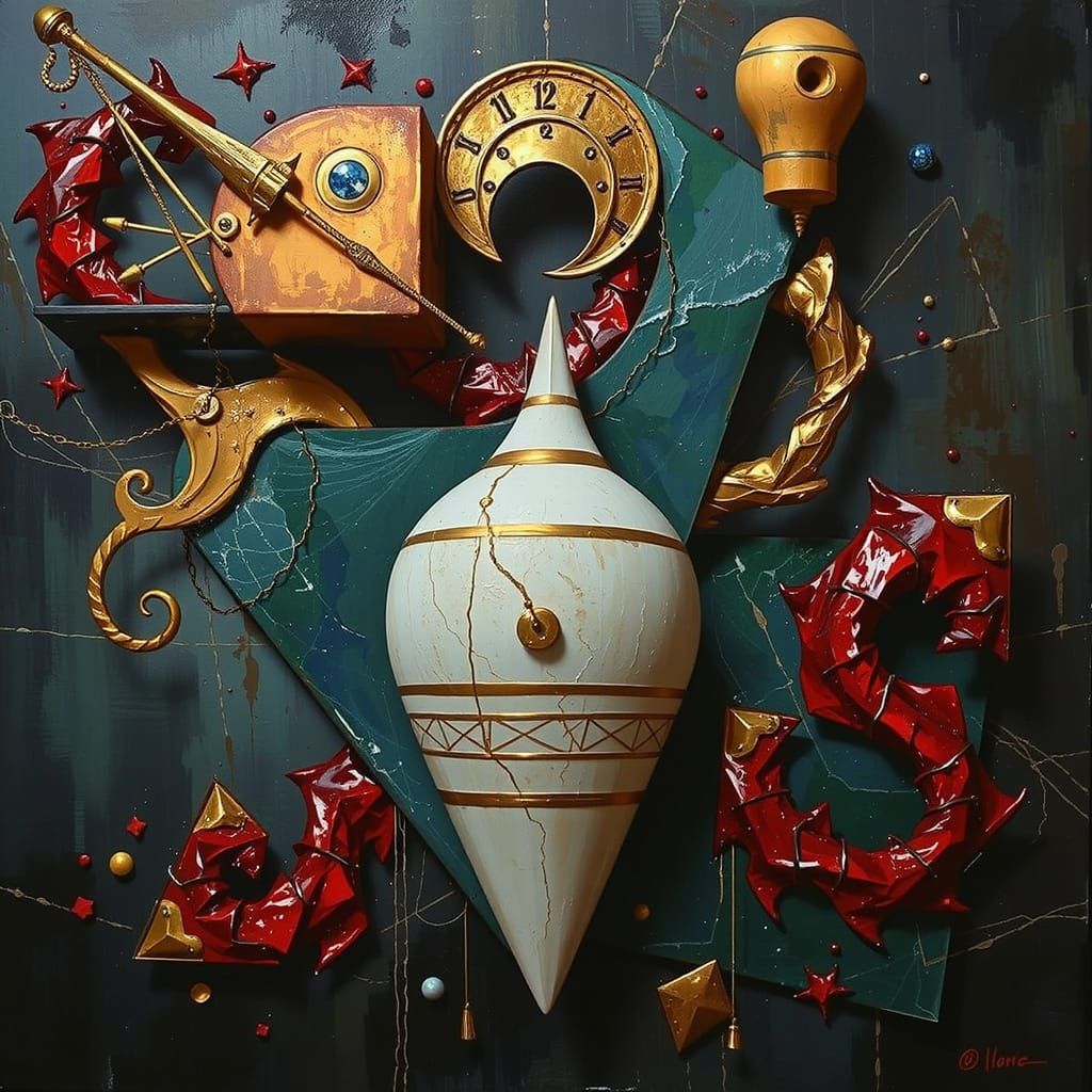 Abstract Fractal Art in Deep Triadic Colors