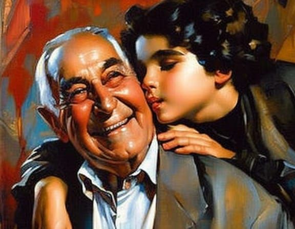 Grandson's Whisper: A Heartwarming Portrait