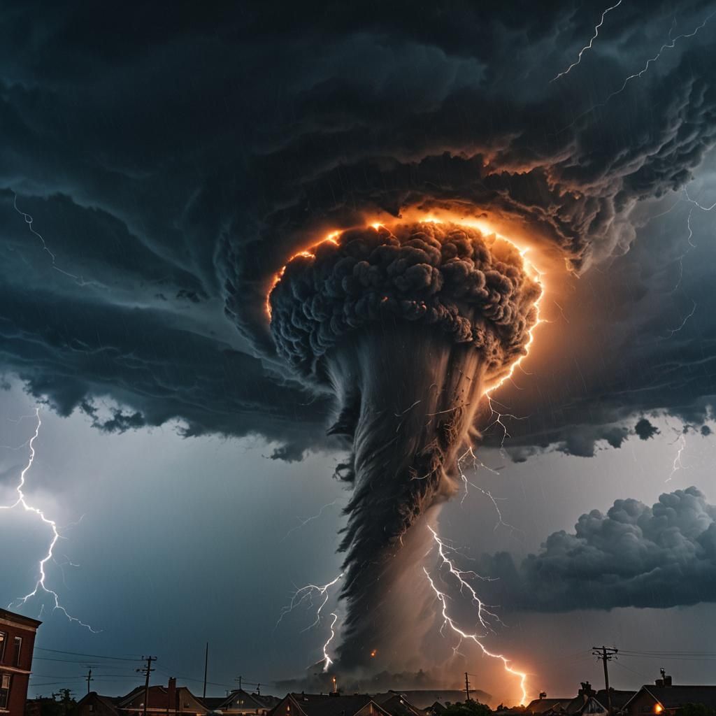 City Swallowed by Tornado in Ominous Thunderstorm