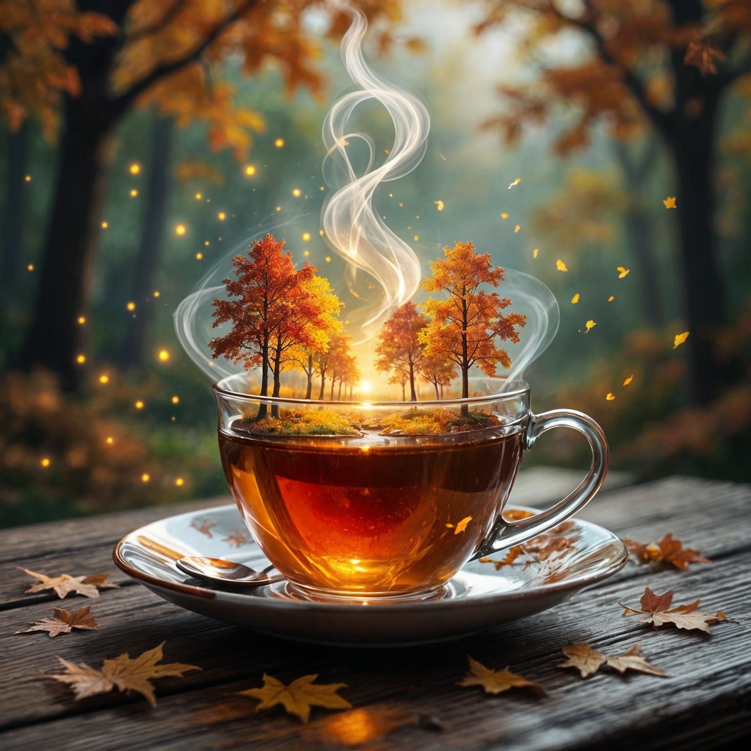 Autumn Landscape Inside a Teacup