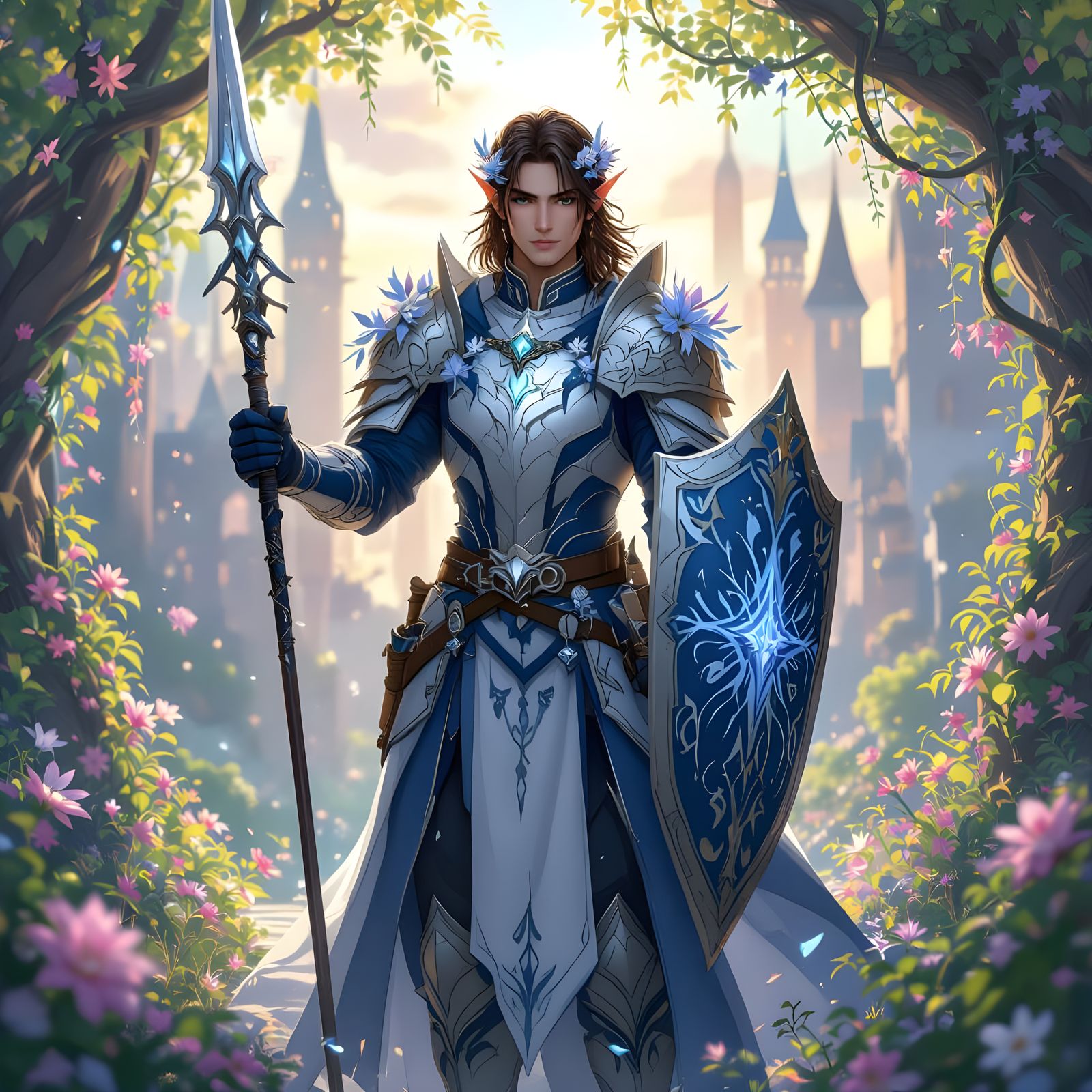Noble Eladrin Elf Paladin in Radiant City