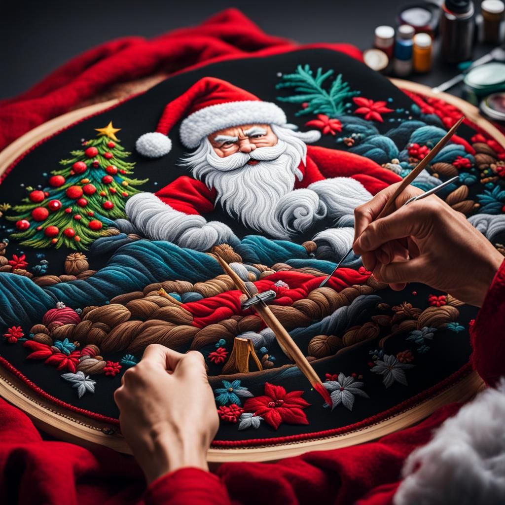 Beautiful Santa Claus Embroidery
