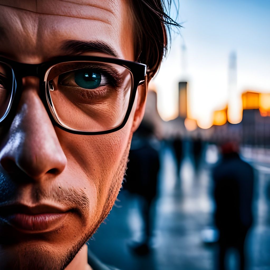 City Wall Graffiti: Beautiful Nerd in Golden Hour