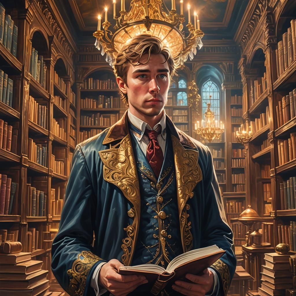 Mr. Beast in a Mystical Hidden Library