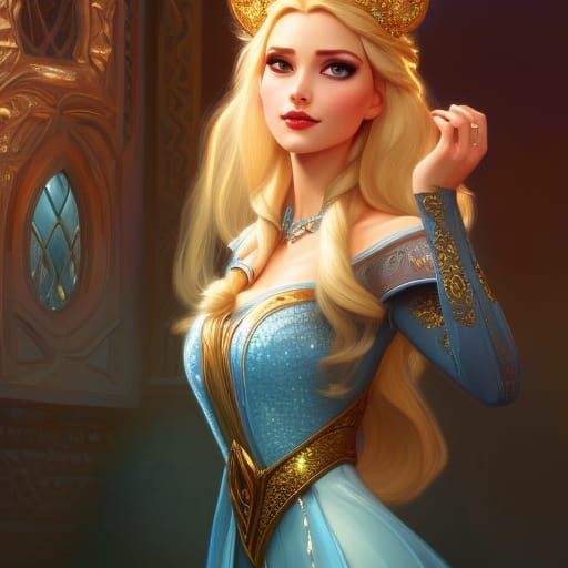 Fantasy Elsa in Digital Painting Style