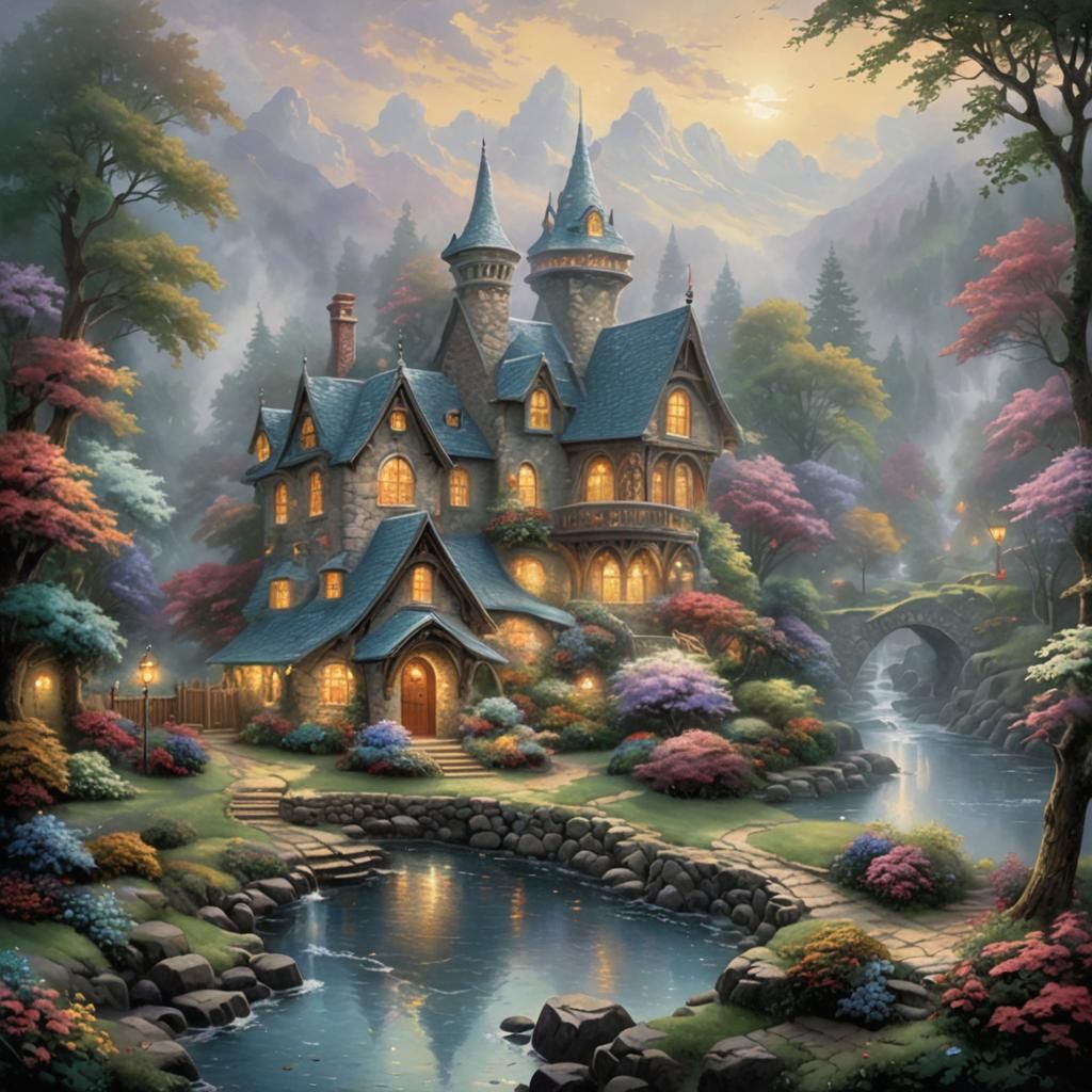 Ethereal Fantasy Scene of Kindness in Mist