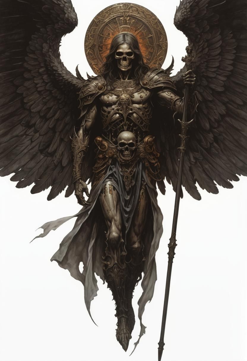Detailed Angel of Death Illustration in Fantasy Style
