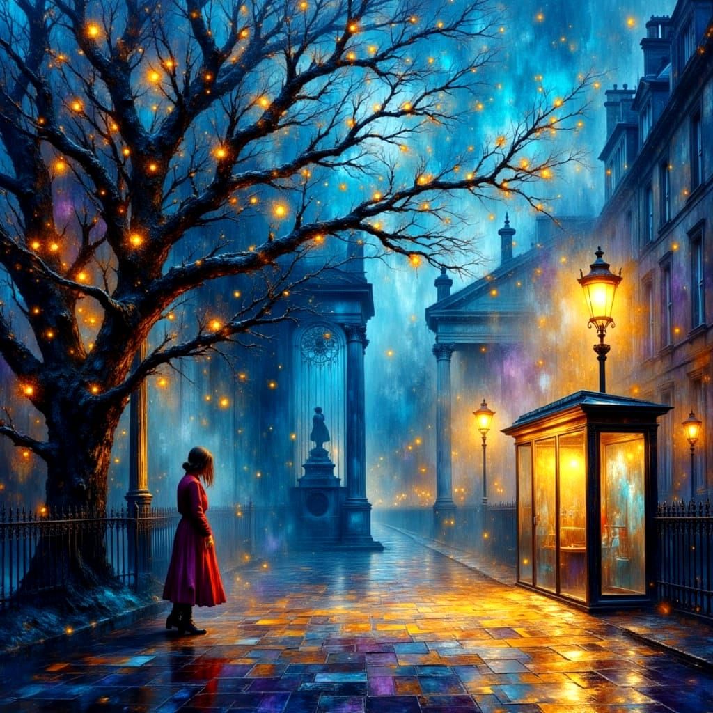 Edinburgh Lights: An Impasto Oil Painting Dreamscape