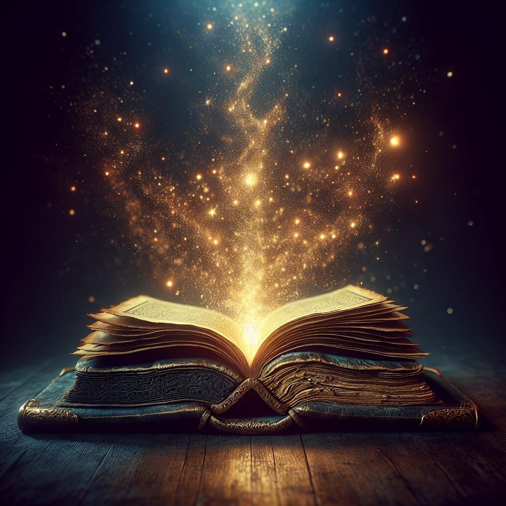 Magical Open Book Avatar in Fairy Tale Style