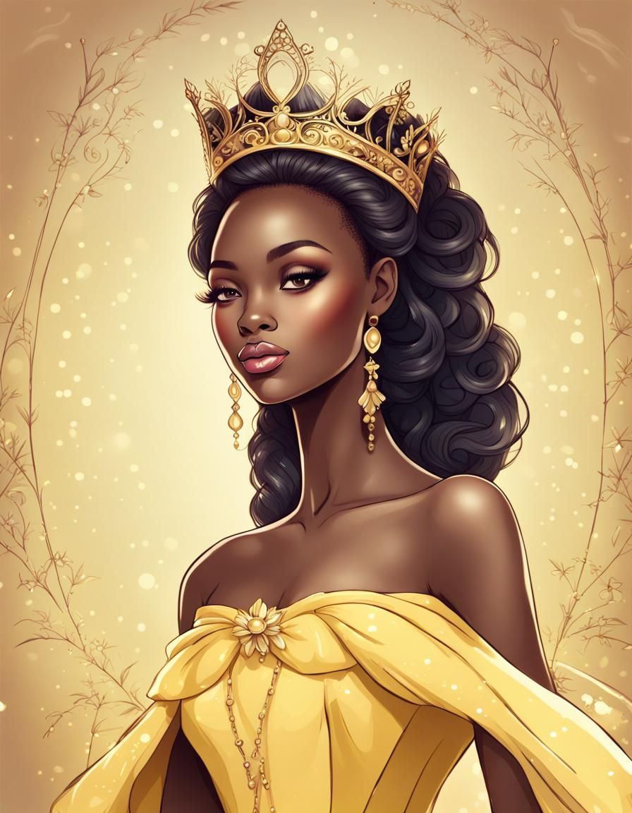 Charming African American Princess in a Fairy Tale Design