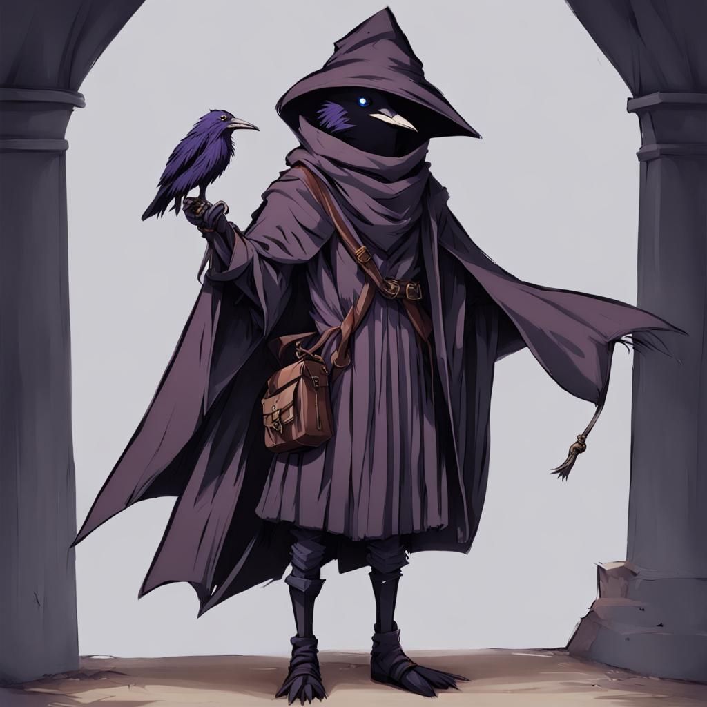 Gothic Traveler Kenku Character Illustration