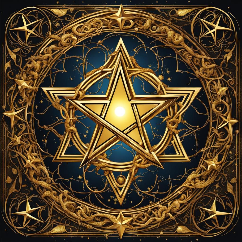 Golden Pentacle Shines in Enchanted Forest