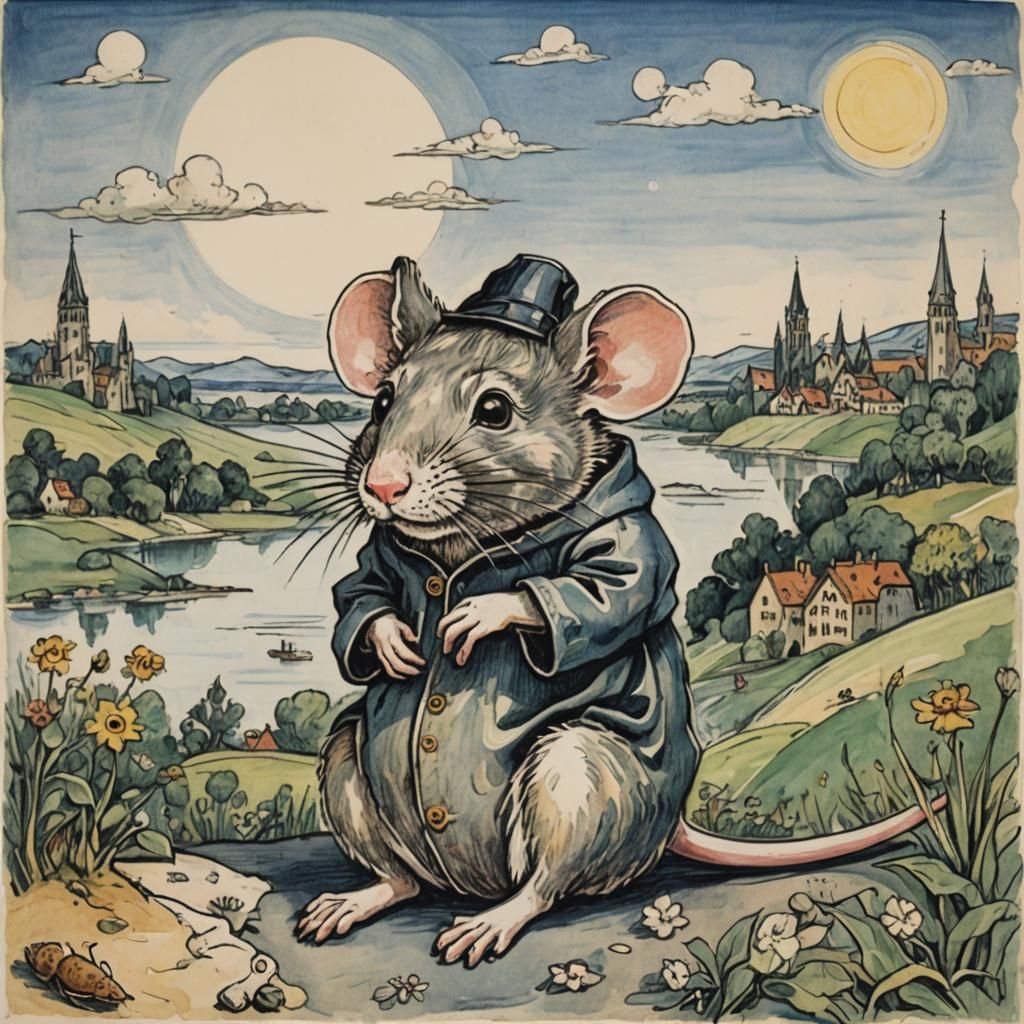 Doodle Mouse in Doodle World: Expressionist Renaissance Art