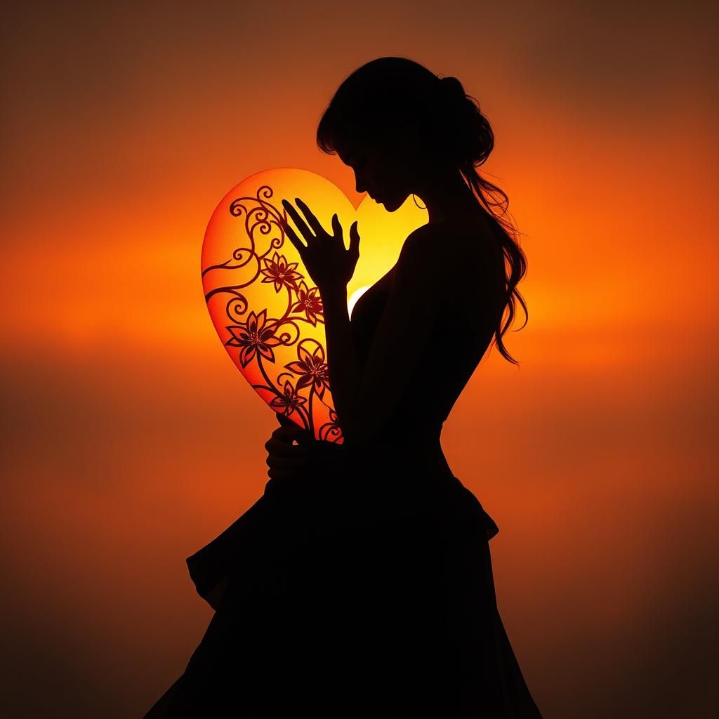 Lovers Embrace in Art Nouveau Style