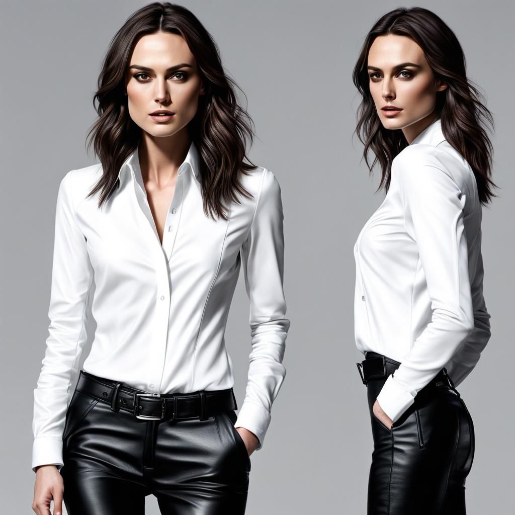 Hyperrealistic Portrait of a Woman in Leather