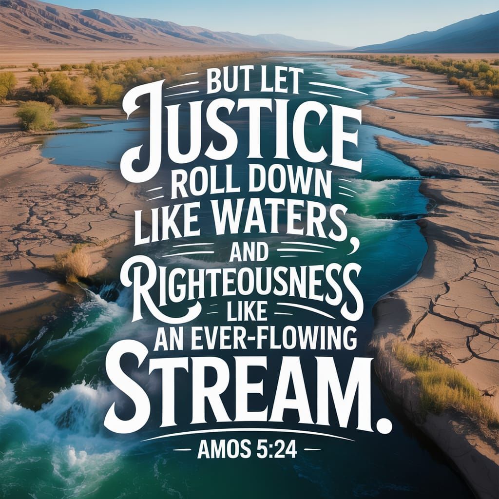 Justice River in Parched Landscape Graphic Design