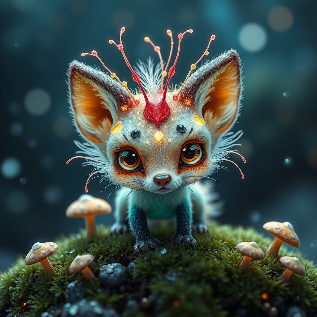 Adorable Murex Fox in Maximalist Digital Painting