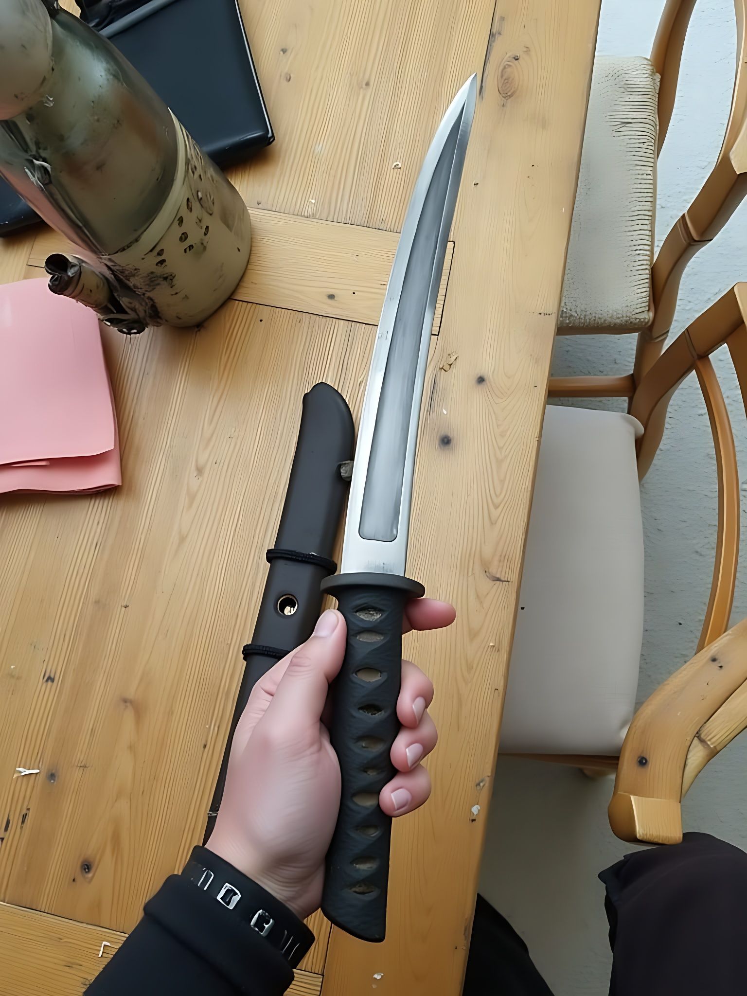 Ronin's Wakizashi with Hamon in Photorealistic Detail