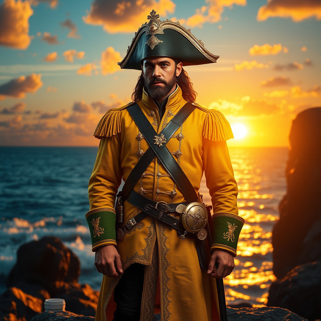 Spanish Soldier in Caribbean Sunset: Photorealistic Concept ...