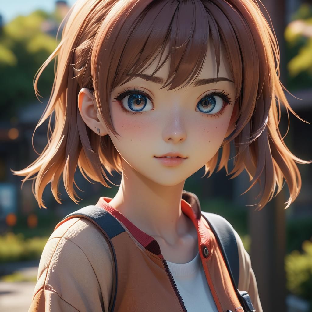 Realistic Anime Girl in Studio Trigger Style