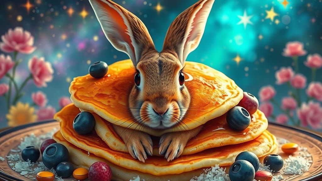 Hare Pancake Dreamscape: A Digital Art Fantasy