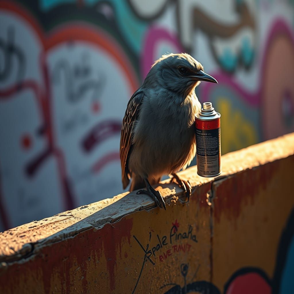 Gray Bird Creates Urban Artwork in Hyperrealistic Style