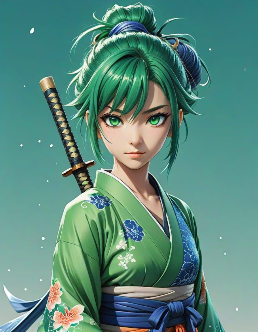 Vibrant Anime Dragon Woman in Splash Art Style