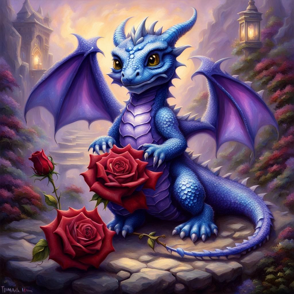 Purple Dragon with Rose and Chocolates