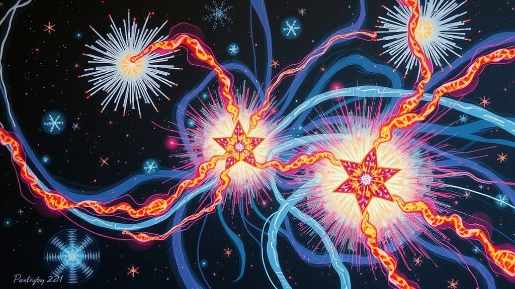 Iridescent Plasma Maelstrom Surrounds Newborn Stars