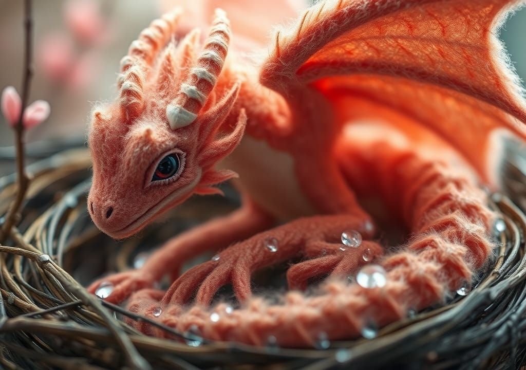 Coral Reef Wooly Dragon in Bird's Nest