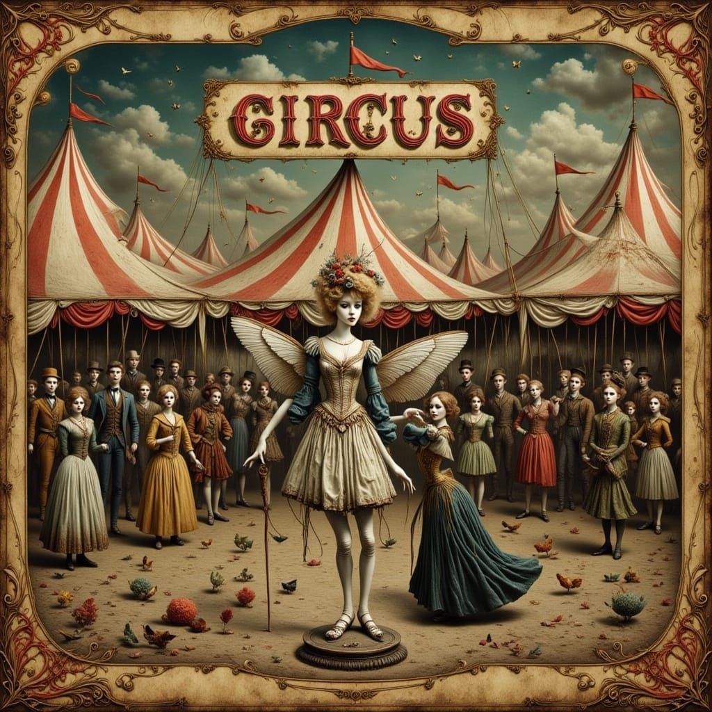 Eerie Vintage Circus of Antique Dolls