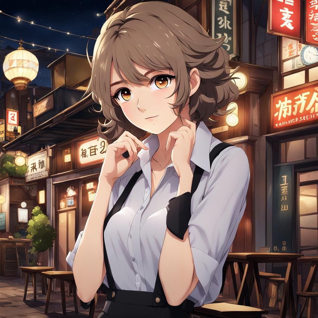 Anime Style Portrait of a Seventeen-Year-Old Girl