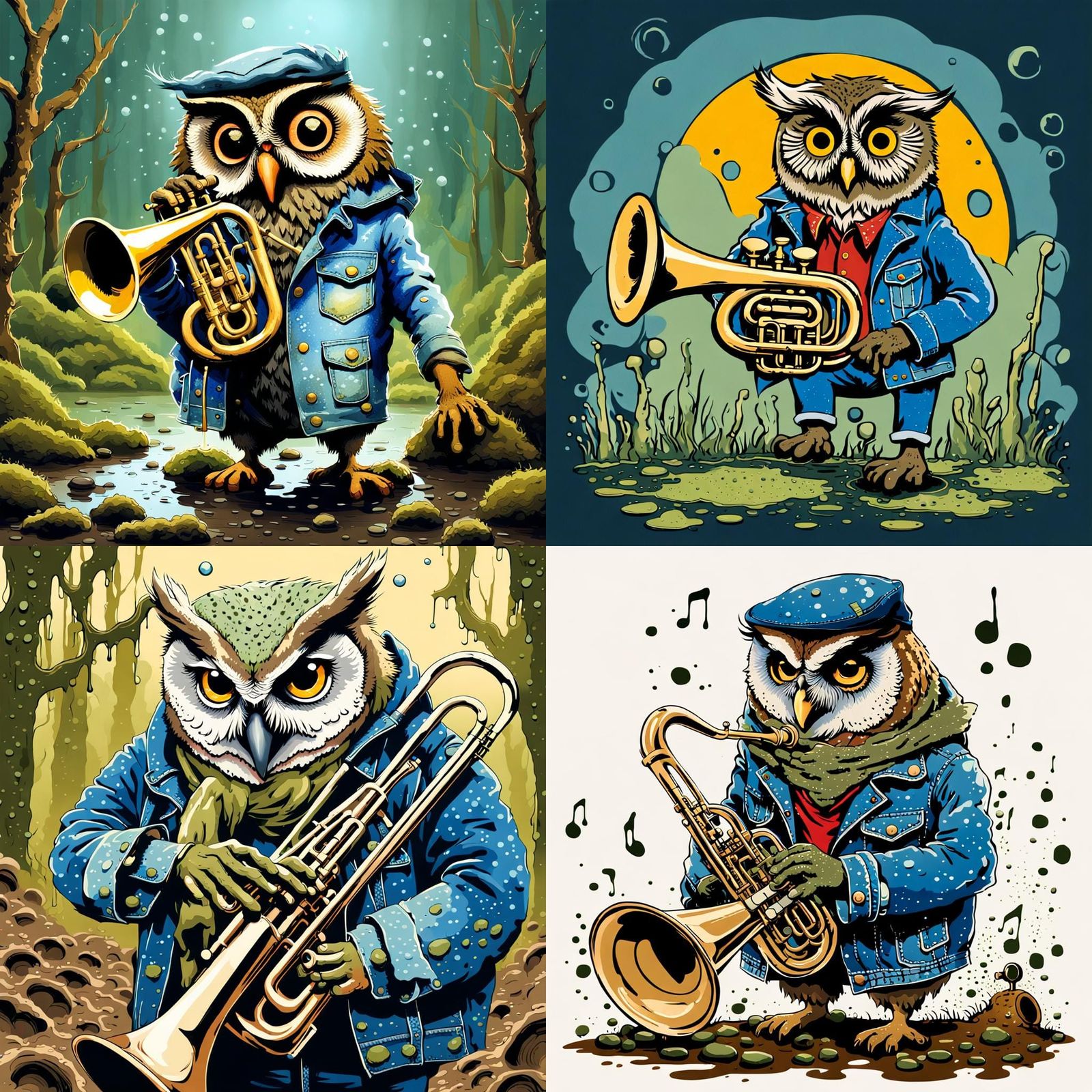 Muddy Owl Plays Trombone in Grime and Moss